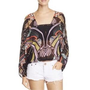Free People Multicolor Patterned Blouse